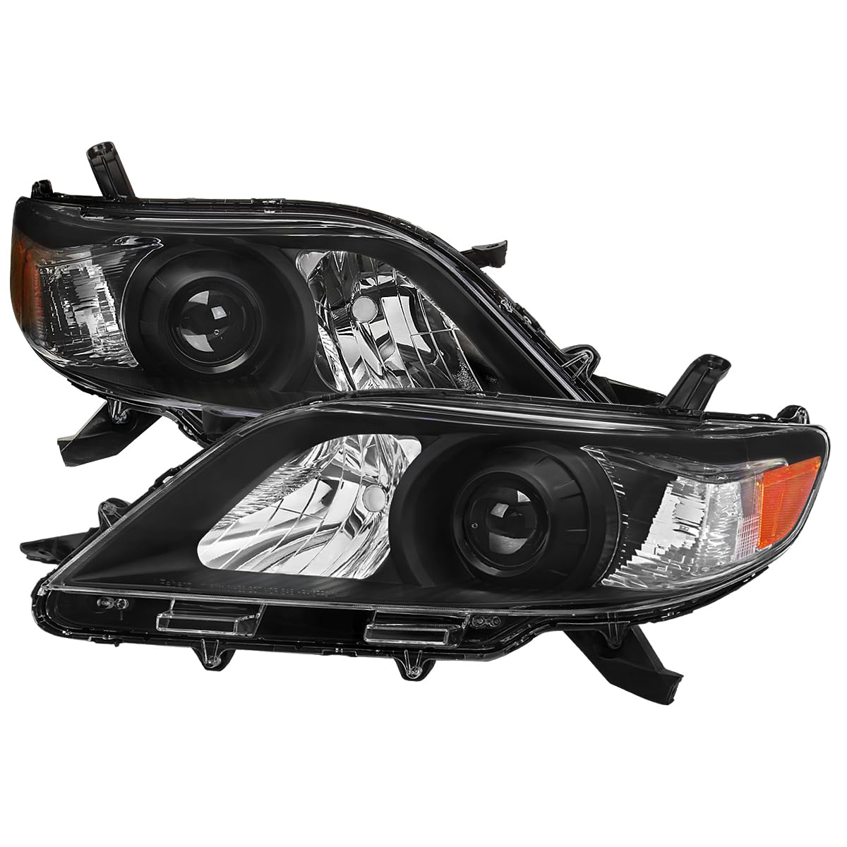 Black Projector Headlights SPEC-D TUNING Compatible with 2011-2020 Toyota Sienna, Left + Right Pair Headlamp Assembly