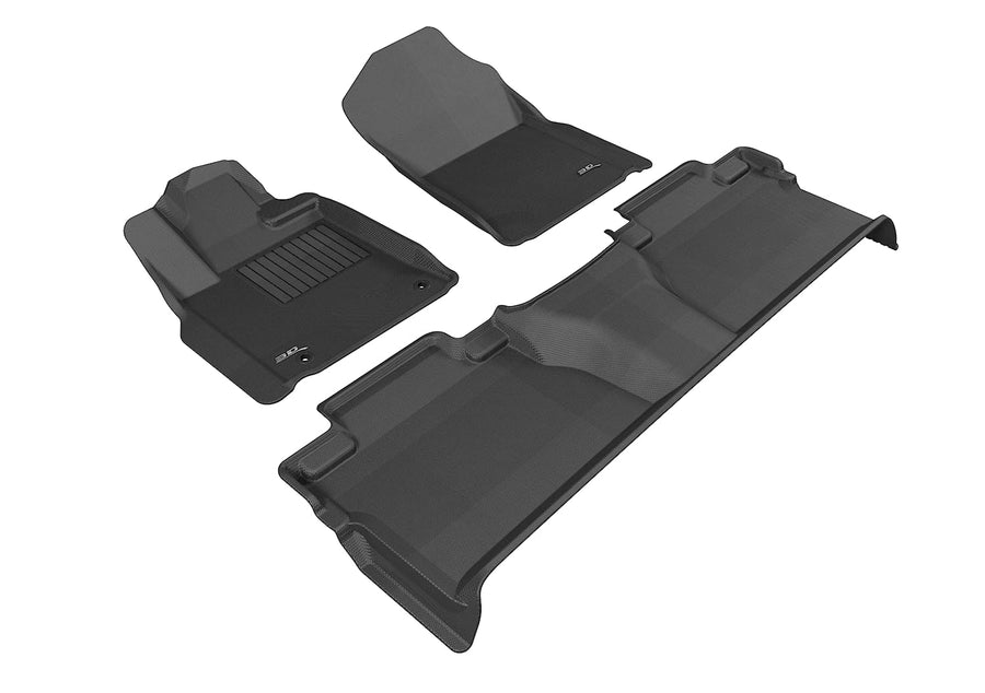Kagu Floor Mat (Black) 3D MAXpider Custom Fit Compatible with Toyota Tundra CrewMax 2014-2021 -R1 R2