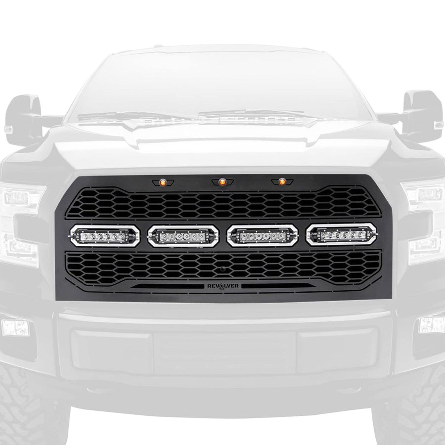 Revolver Series LED Grille Mild Steel Black Chrome Studs 1 Pc Replacement 6515741