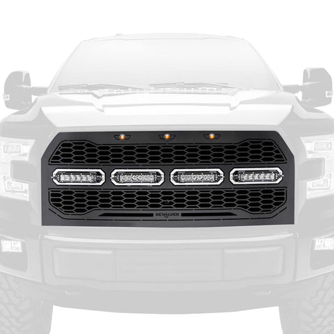 Revolver Series LED Grille Mild Steel Black Chrome Studs 1 Pc Replacement 6515741