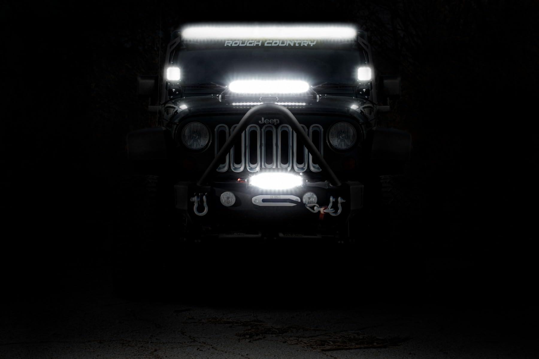 50" Rough Country Black Series Dual Row LED Light Bar | Amber DRL - 70950BDA