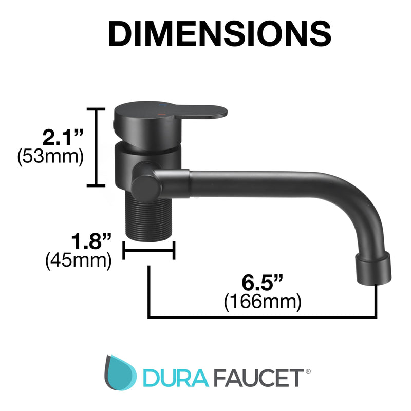 Folding RV Kitchen Faucet Dura Faucet (DF-MK510H-MB) – Matte Black, 360° Rotating & Vertical Folding Spout, Single Lever Handle, Lead-Free, Easy Install Compact Sink Faucet