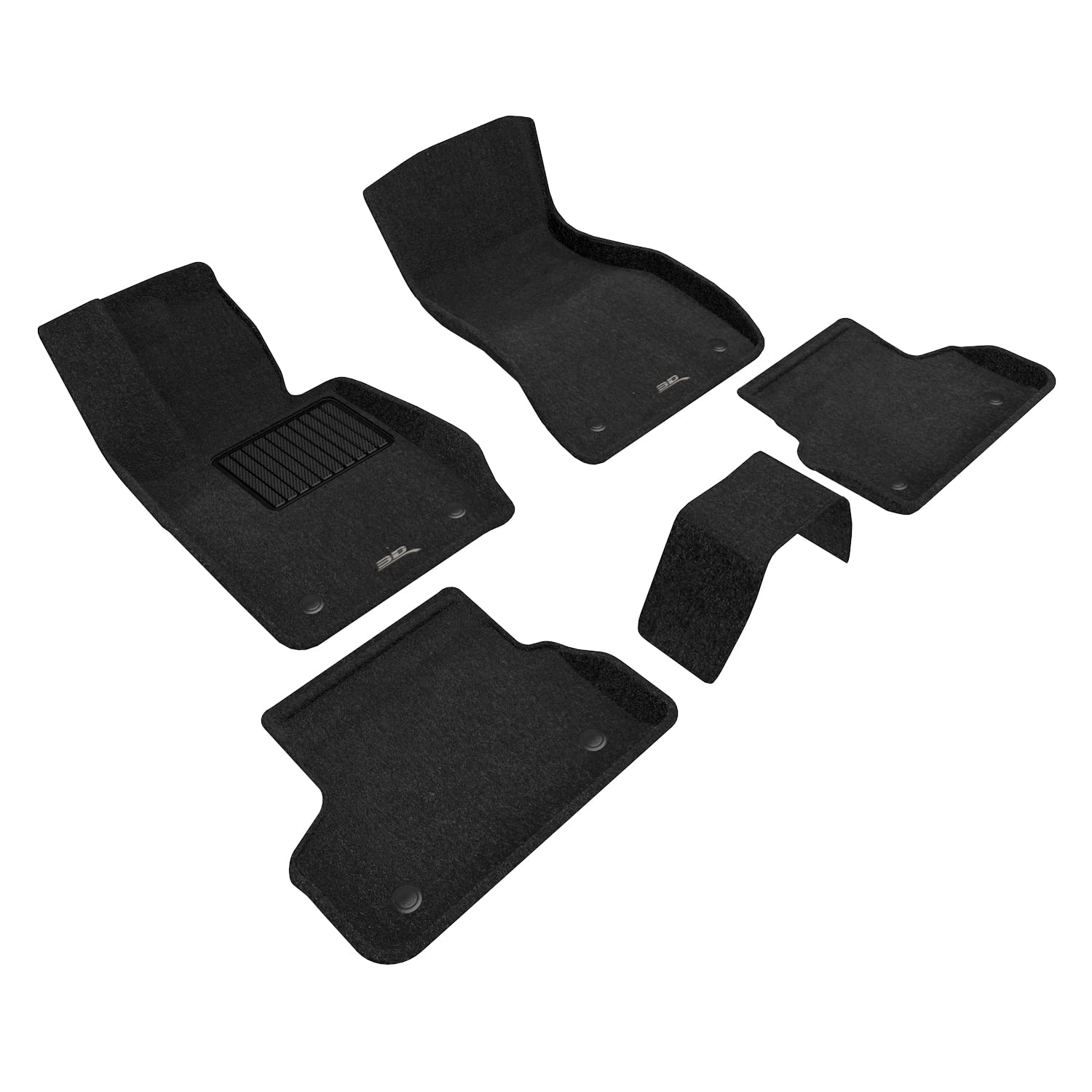 3D MAXpider Elegant Custom Fit Floor Mat (Black) Compatible with BMW 5 Series (G30/G31) 2017-2021 - Full Set