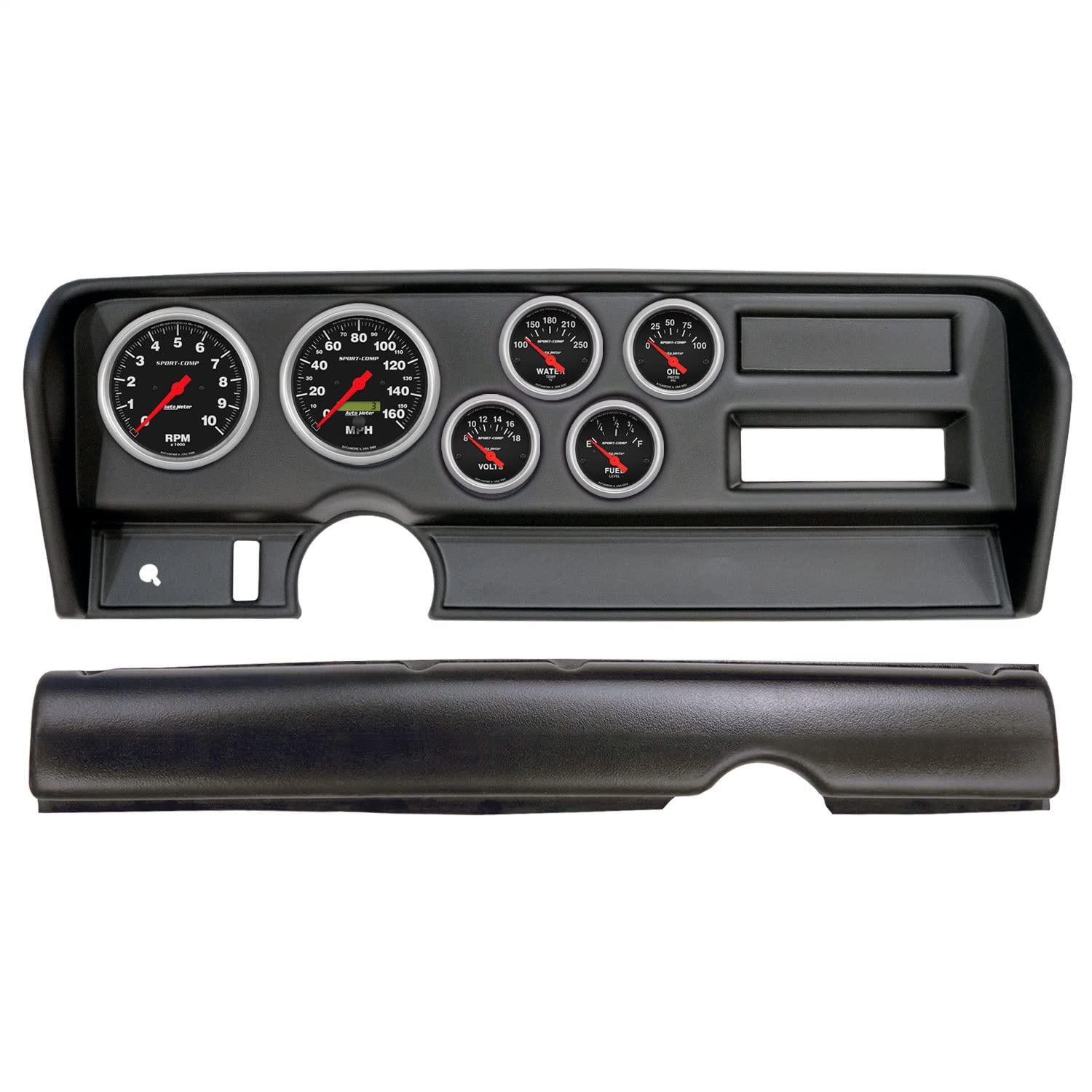 AutoMeter Dash Kit Direct Fit, (3 3/8" X2, 2 1/16" X4), Pontiac GTO No Ac 70-72, Sport-Comp (2914-11)