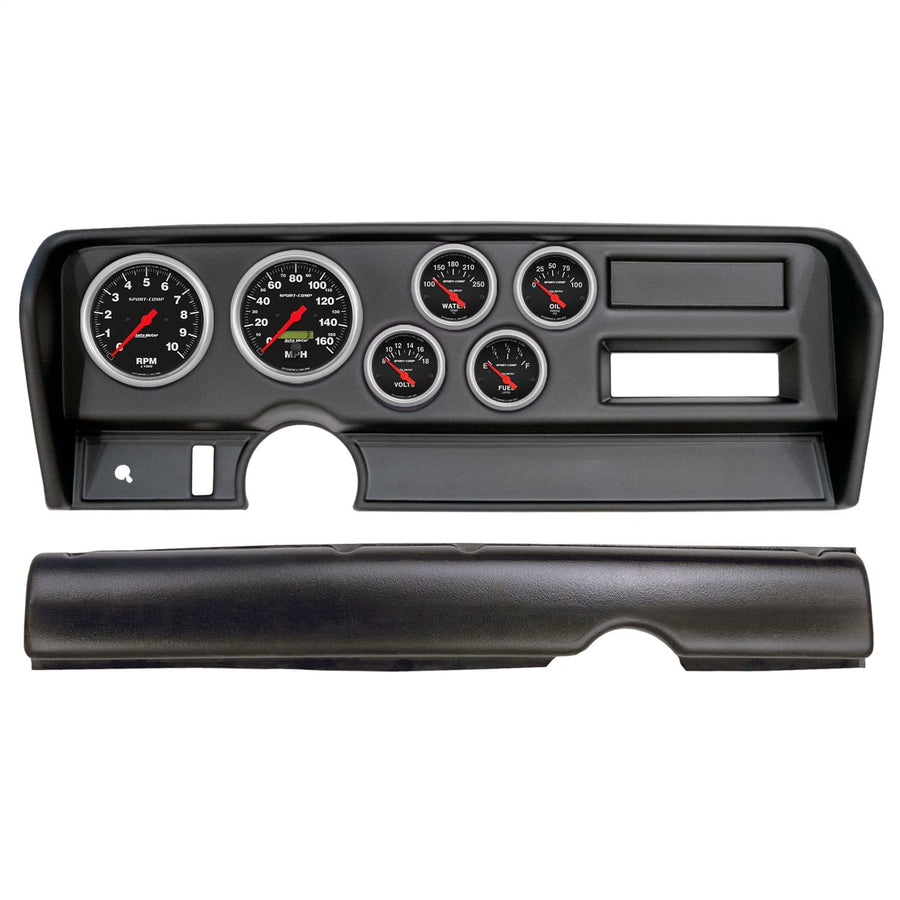 AutoMeter Dash Kit Direct Fit, (3 3/8" X2, 2 1/16" X4), Pontiac GTO No Ac 70-72, Sport-Comp (2914-11)