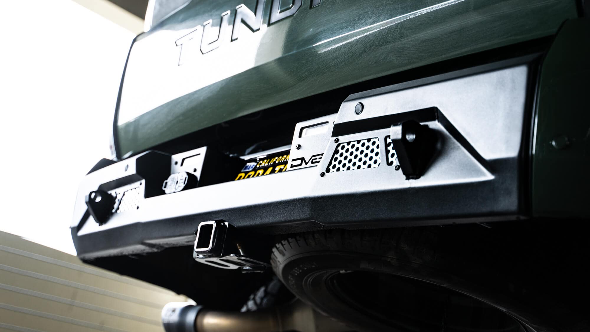 Rear Bumper DV8 Offroad MTO Series for 2022-2025 Toyota Tundra | Retains OEM Features | Light Mounts for (2) 3" Light Pods | Sleek and Tough Mid-Width Design | Bolt-On Design