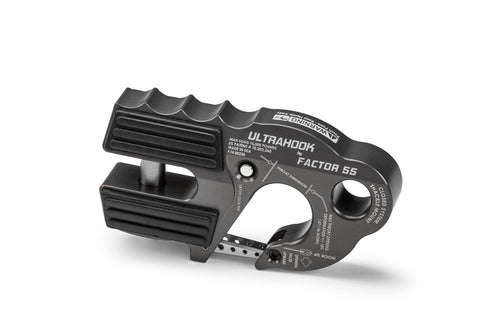 Factor 55 Closed System Shackle Pin Mount Ultrahook, Designed for Steel Cables and Synthetic Ropes - Gray