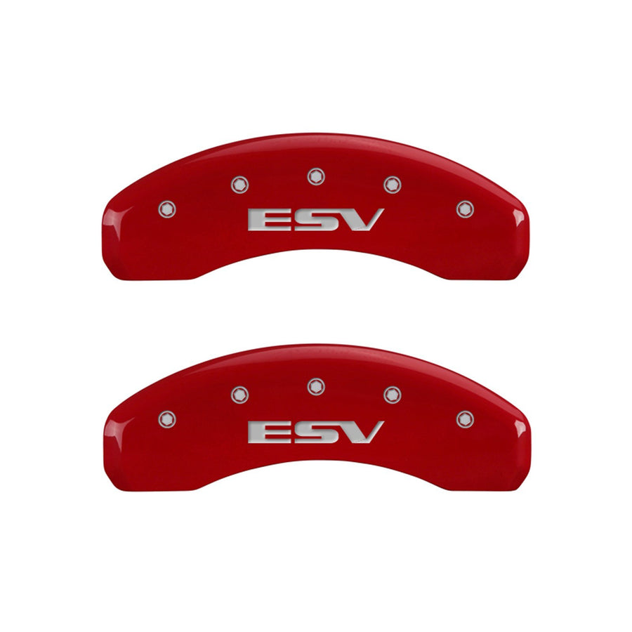 Caliper Covers MGP 35014SESVRD with Red Powder Coat Finish, (Set of 4)