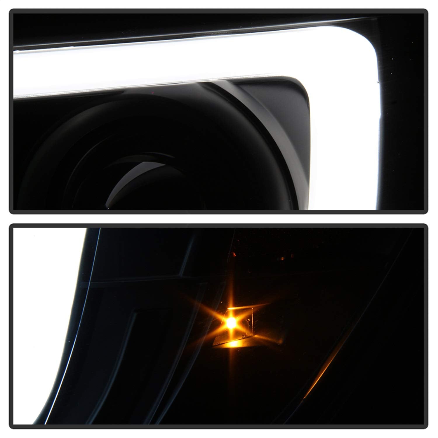 Spyder Led Sequential Black Projector Dry Bar Headlights