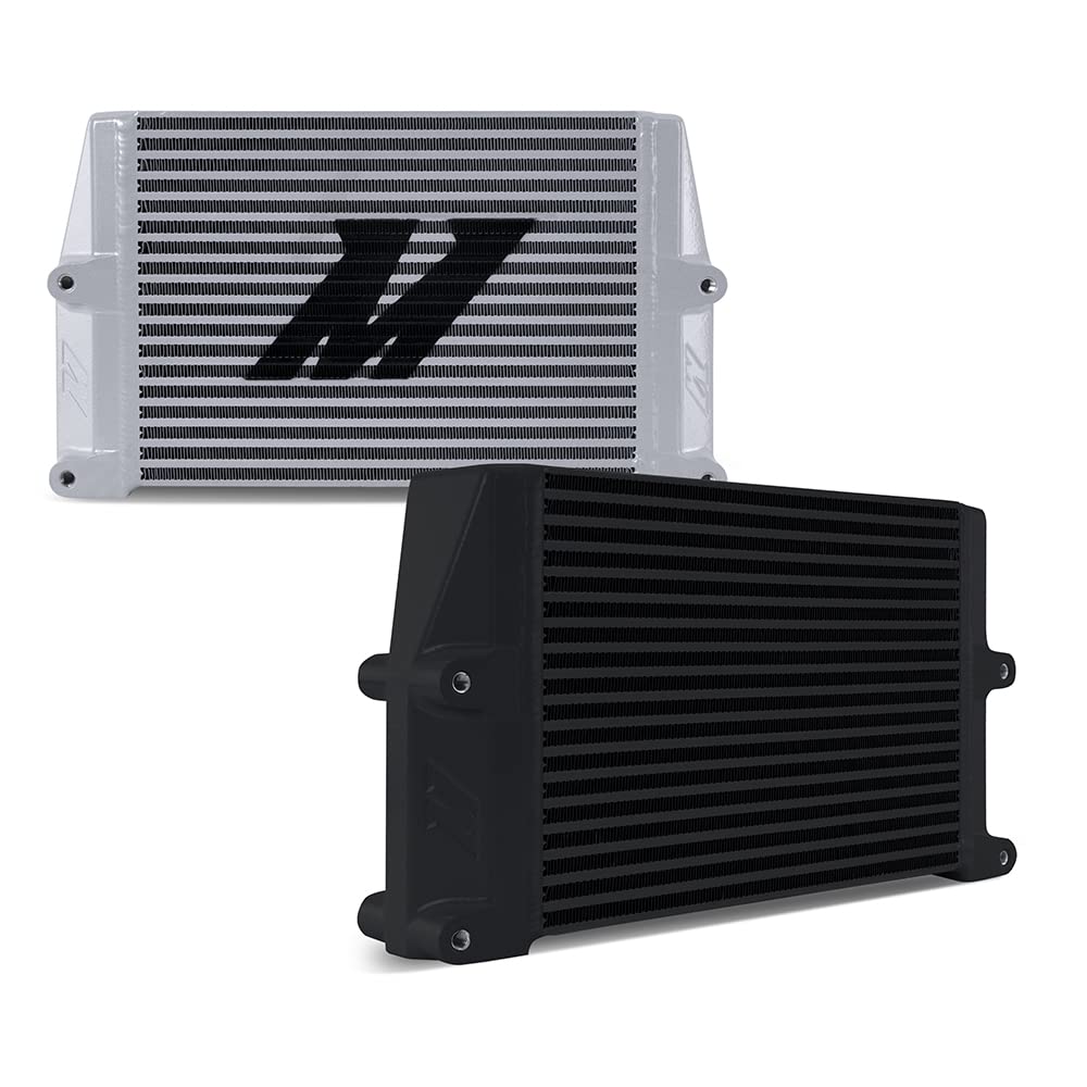 Mishimoto Universal Heavy-Duty Bar-and-Plate Oil Cooler, MMOC-SSO-10SL, 10" Core, Same-Side Outlets, Silver