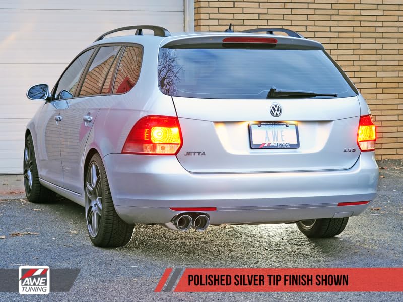 Mk5 Jetta AWE Tuning Mk6 Sportwagen 2.5L Touring Edition Exhaust - Diamond Black Tips