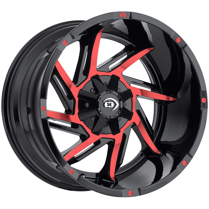422 Prowler Vision 20x12 5x4.5"/5x5" -51mm Black/Red Wheel Rim 20" Inch 422Z20207BMFR-51