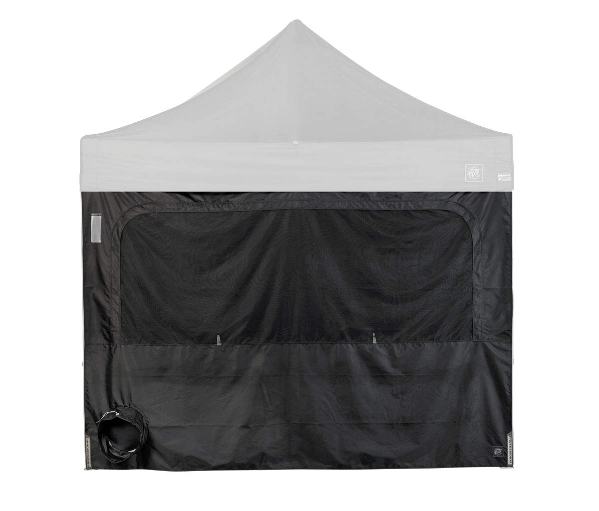 E-Z UP PRO Utility Single Sidewall, Fits 10' Straight Leg, Includes Large Screened Window with Utility Ports, Black