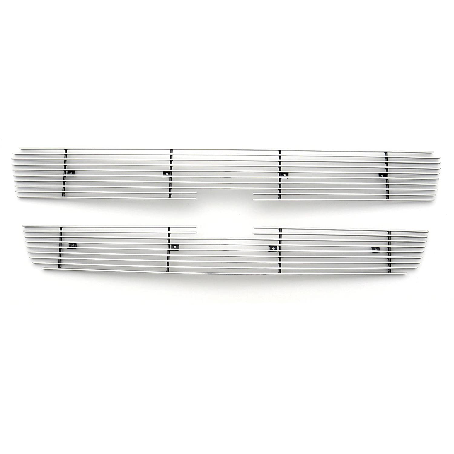Horizontal T-Rex 21100 Aluminum Polished Finish Billet Grille Insert and Overlay for Chevrolet Silverado
