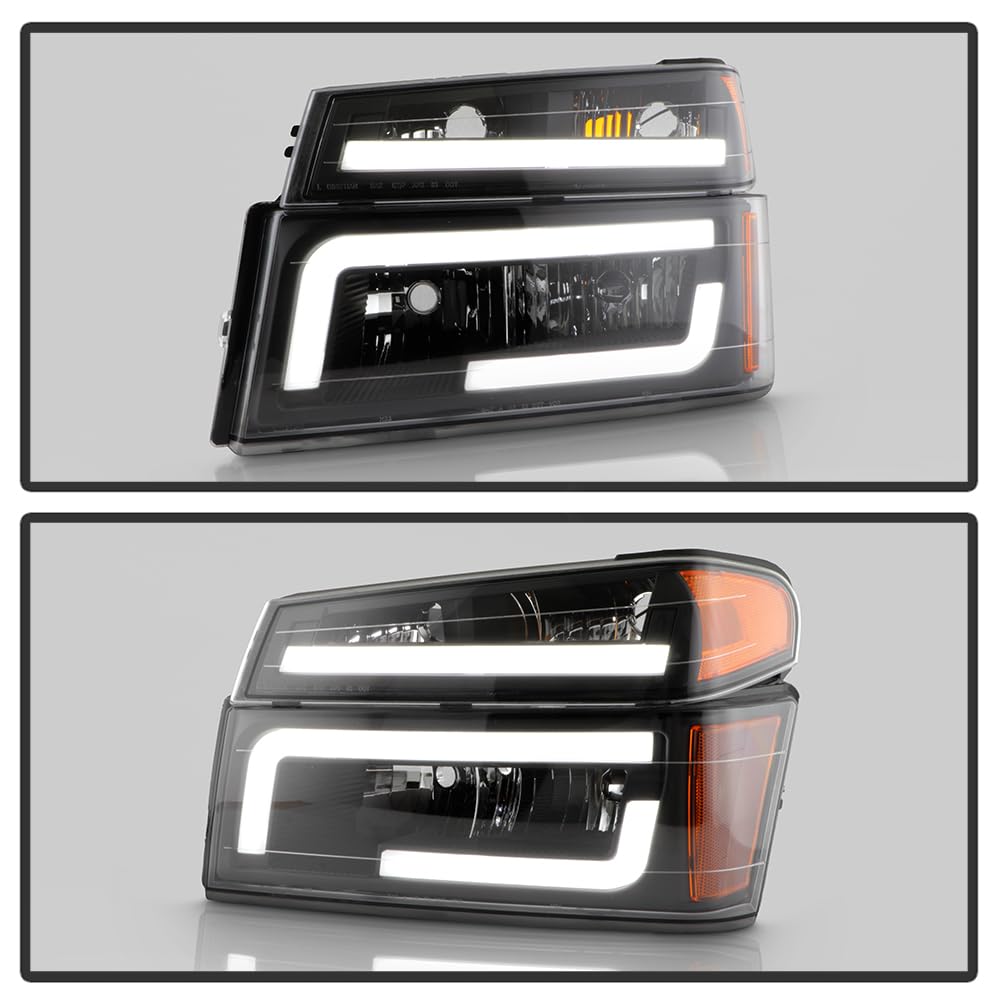Chevy Colorado 04-12 / Canyon 04-12 / Isuzu i-208 i-350 2006 / Isuzu i-290 i-370 2007-2008 Spyder (xTune) Light Bar Headlights with Bumper Lights - Black