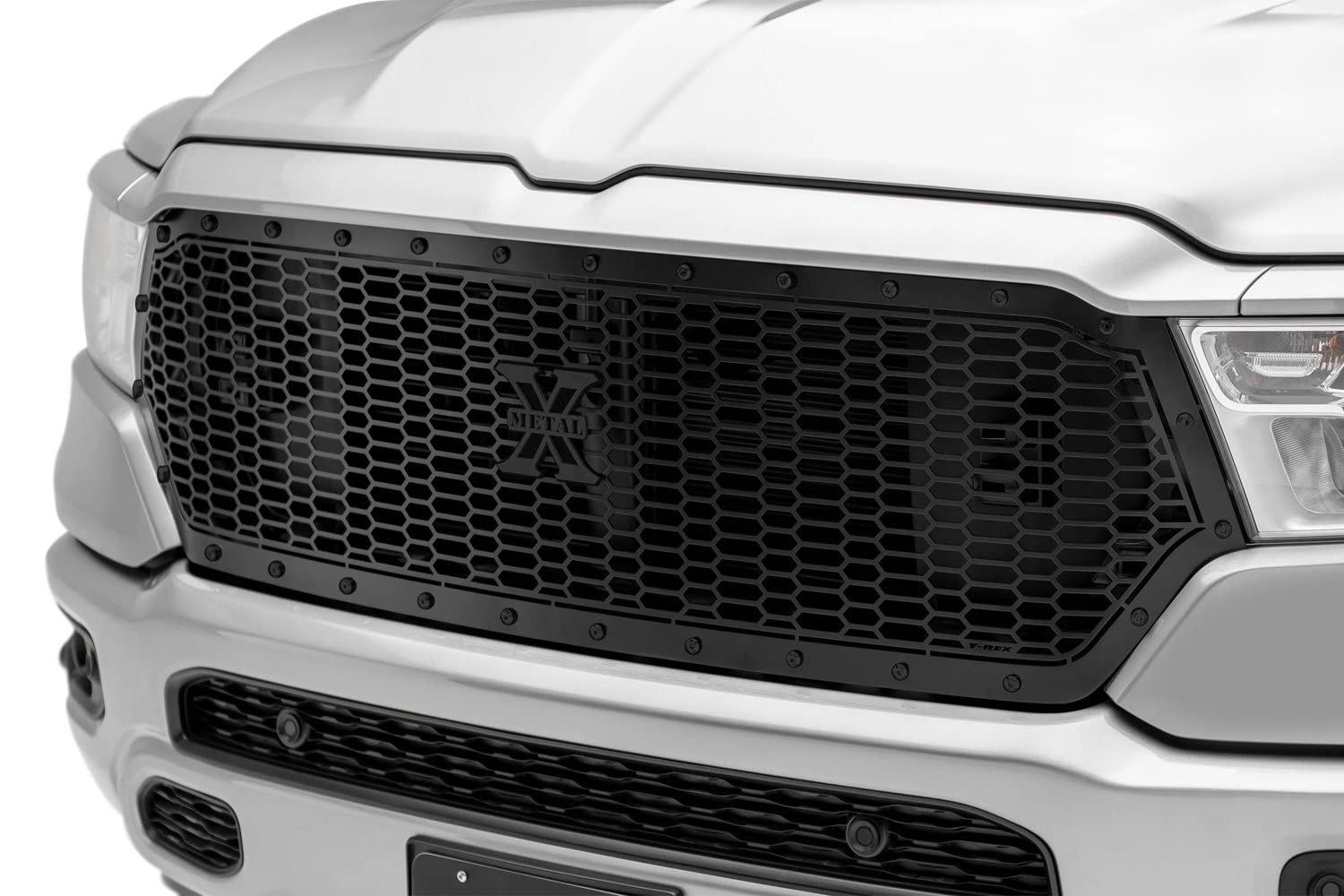 Stealth Laser X Grille, Black, 1 Pc, Replacement, 2019-2022 Ram 1500 Laramie, Lone Star, Big Horn, Tradesman, Black Studs, Does Not Fit Vehicles with Camera - PN #7714651-BR