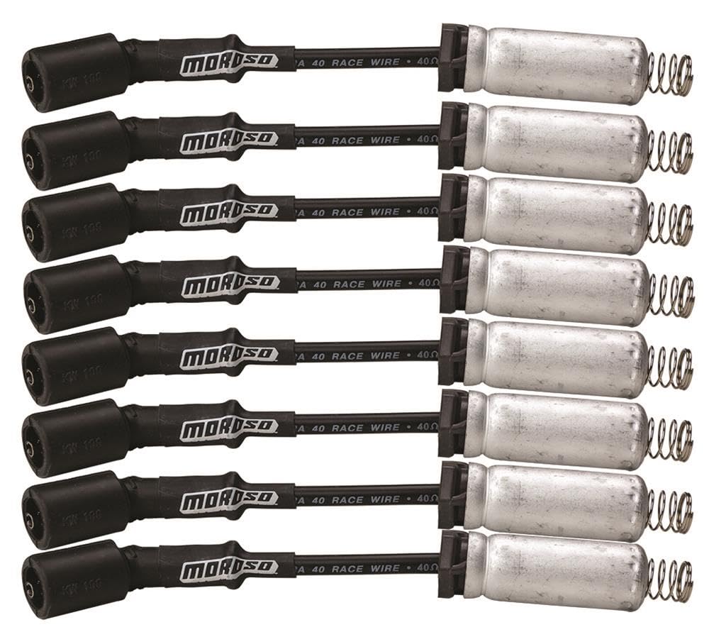 Moroso Black Ultra 40 Spark Plug Wire Set, Fits GM LS 4.8/5.3/6.0/6.2 Engines, Car, 8" Length
