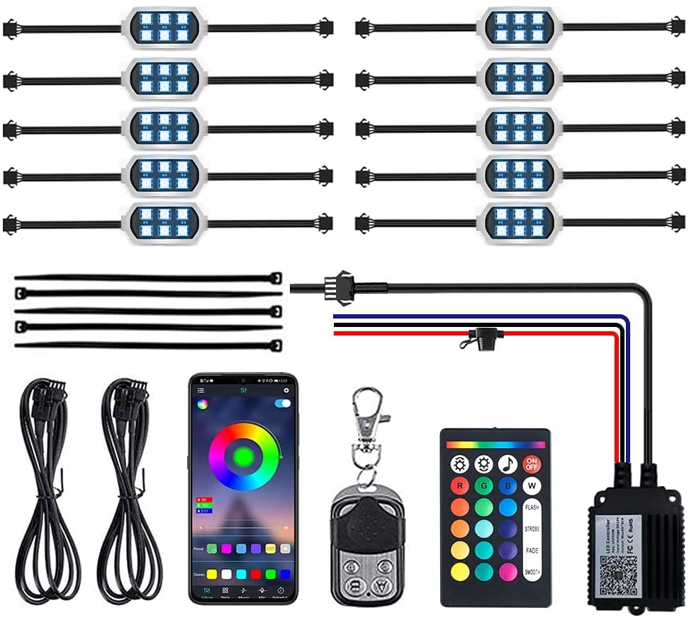 Race Sport Underbody Lighting RGB Multi-Color LED Motorcycle Accent Strip Light Kit RSMCACS