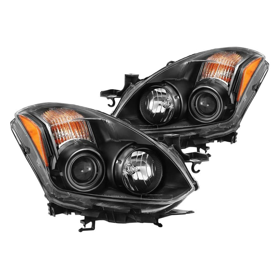 Black ANZO Compatible Replacement Projector Headlight (Halogen Type) for Nissan Altima 2010-2013