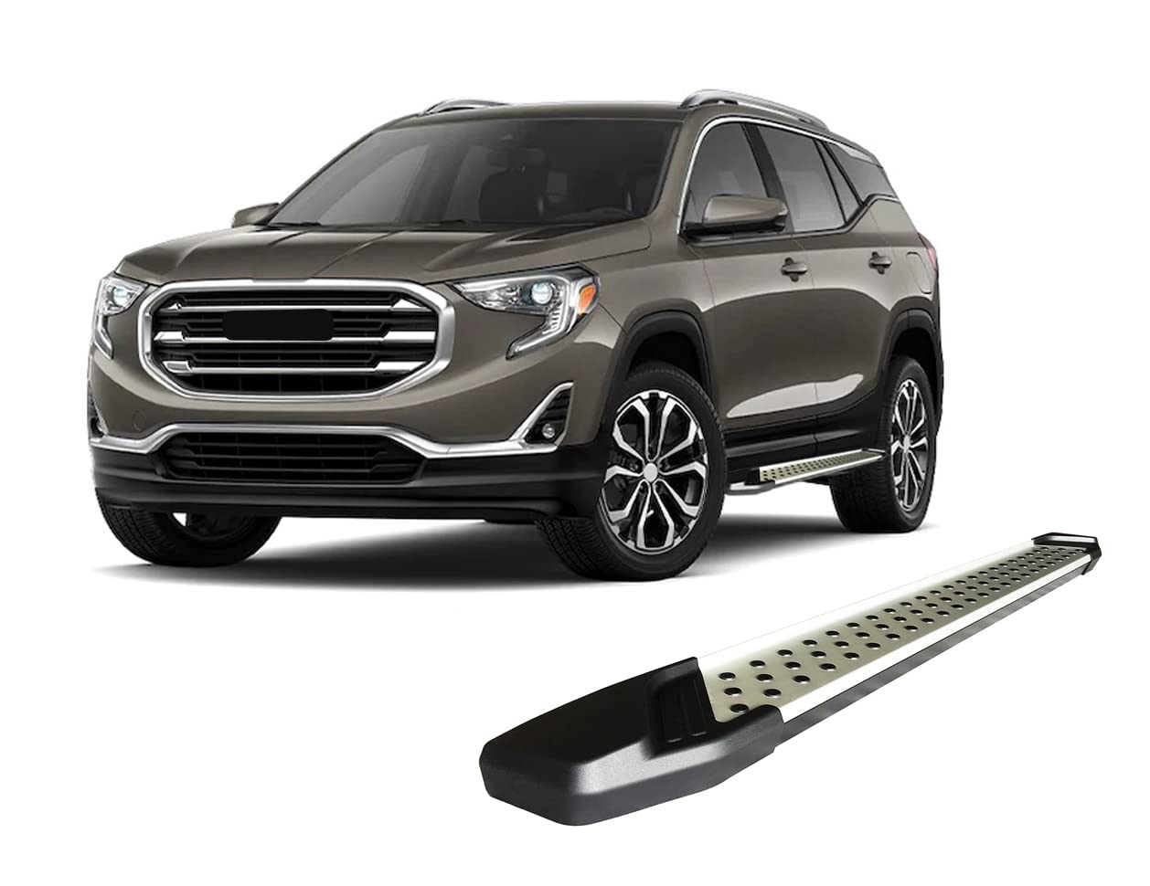 Aluminum Black Horse Vortex Running Boards Compatible with 2018-2022 GMC Terrain / 2018-2022 Chevrolet Equinox