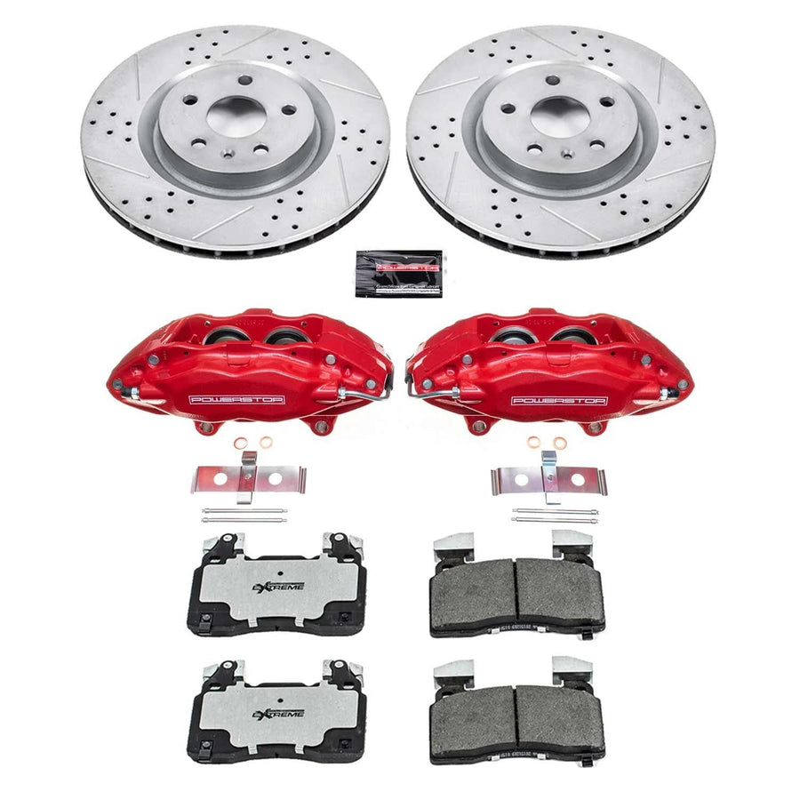Power Stop Z23 KC5486 Evolution Sport 1 - Click Brake Kit with Powder Coated Calipers (Brake Pads Drilled/Slotted Rotors) For Dodge Charger 2006-2014 Dodge Magnum 2006-2008 [Vehicle Specific]