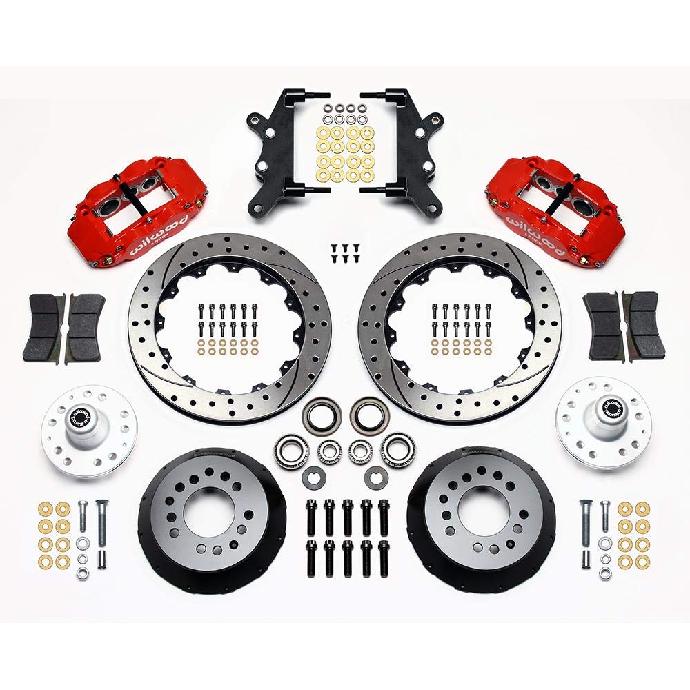 WILWOOD Front Hub Kit 140-13630-DR, 12.88", Drill, Red 60-68 Ford / Mercury Full Size / Galaxie