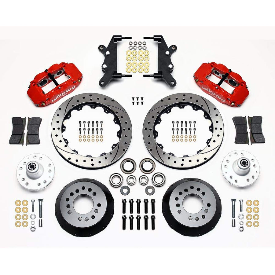 WILWOOD Front Hub Kit 140-13630-DR, 12.88", Drill, Red 60-68 Ford / Mercury Full Size / Galaxie