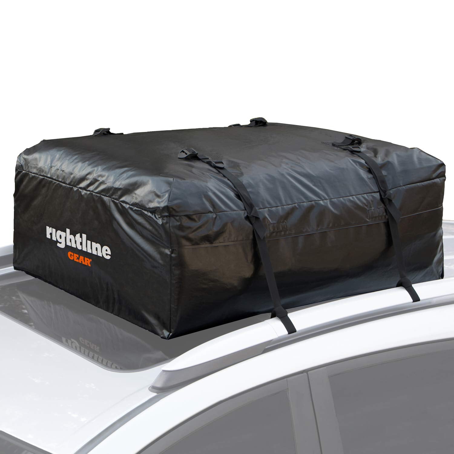 Rightline Gear Ace Jr Rooftop Weatherproof Cargo Carrier for Top of Vehicle, Attaches With or Without Roof Rack, 10 Cubic Feet, Black