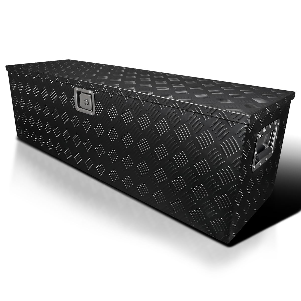 Truck Pickup Bed Spec-D Tuning Utility Chest Aluminum Black Tool Box Trailer Storage W/Lock Key 49x15x15