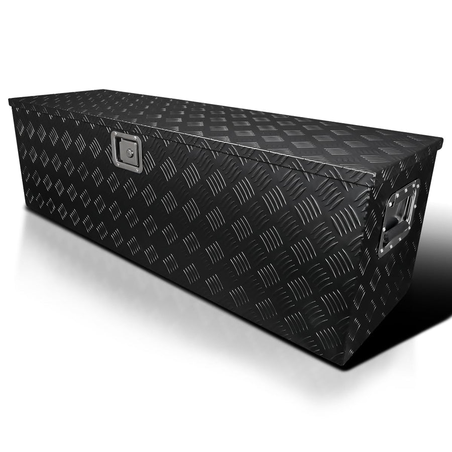 Truck Pickup Bed Spec-D Tuning Utility Chest Aluminum Black Tool Box Trailer Storage W/Lock Key 49x15x15