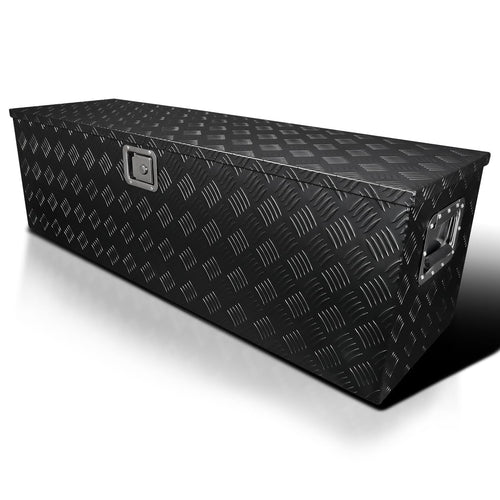 Truck Pickup Bed Spec-D Tuning Utility Chest Aluminum Black Tool Box Trailer Storage W/Lock Key 49x15x15