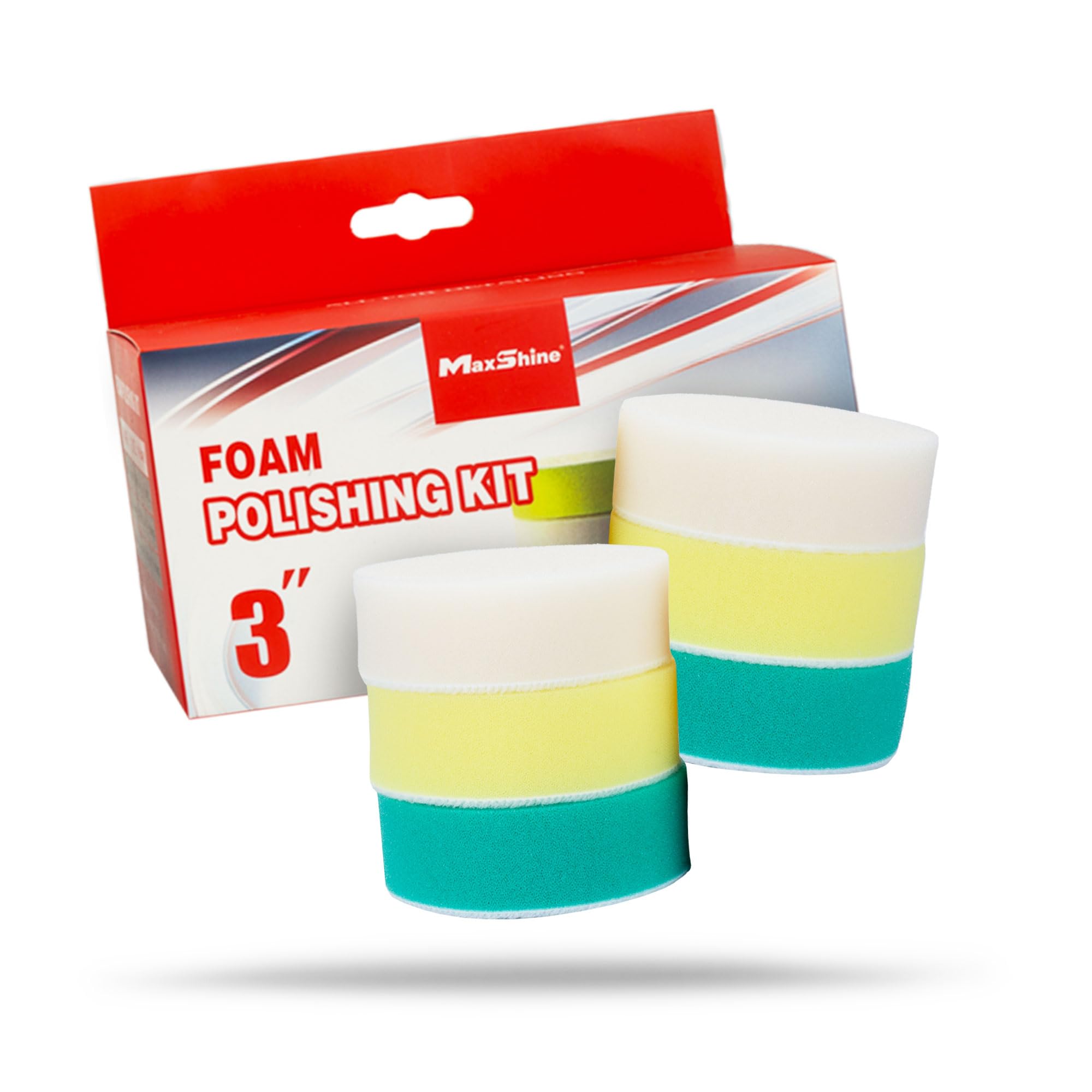 3” Maxshine Hook and Loop Foam Polishing Pads Kit – Specially Designed for Polishing Small Areas, Comes with 6 Pieces of Pads for Cutting, Polishing, Finishing (2 Piece Each)