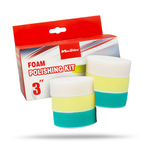 3” Maxshine Hook and Loop Foam Polishing Pads Kit – Specially Designed for Polishing Small Areas, Comes with 6 Pieces of Pads for Cutting, Polishing, Finishing (2 Piece Each)
