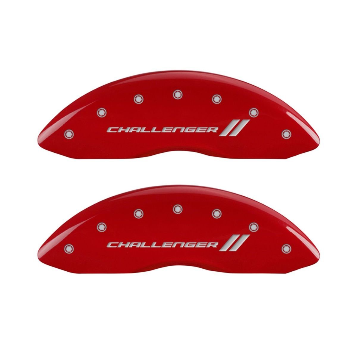 Challenger Red MGP Caliper Covers 12088SCL1RD - Engraved Front & Rear44; Set of 4