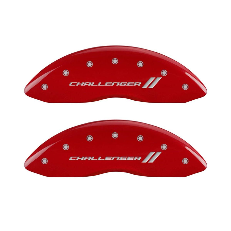 Challenger Red MGP Caliper Covers 12088SCL1RD - Engraved Front & Rear44; Set of 4