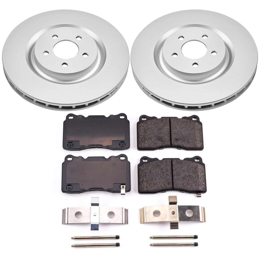 Power Stop CRK4547 Brake Rotor & Coated Ceramic Brake Pads- front For Ford Mustang 2007-2014 [Model Specific]
