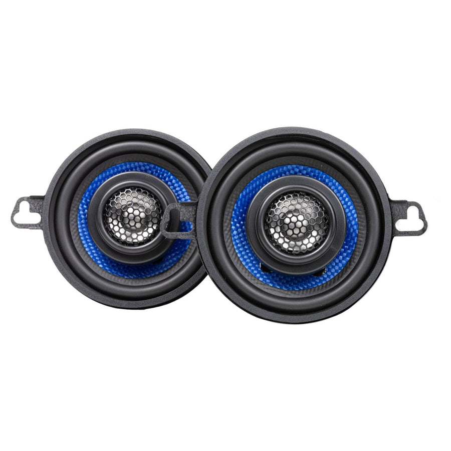 Hifonics Colossus Classic HCC35CX 3.5" Car Speakers - 2-Way Coaxial System with 50W Peak Power, Aluminum Dome Tweeters & Blue Woven Fiber Cones (Pair)