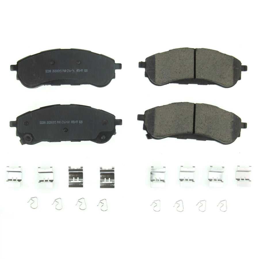 Rear Brake Kit Power Stop For Ford Ranger 2019-23 - Ceramic Brake Pads With Installation Hardware, 17-2208