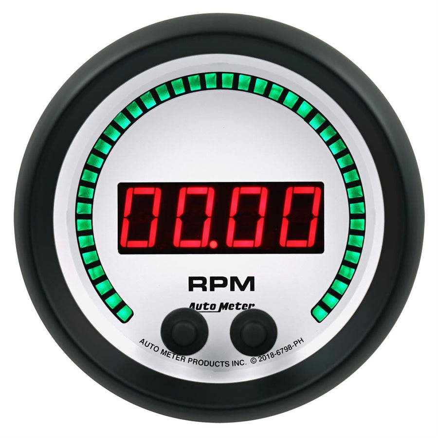 Tachometer AutoMeter 6798-PH Gauge, 3 3/8", 16K RPM, in-Dash, Phantom Elite Digital