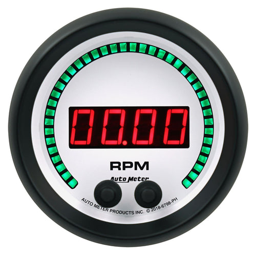 Tachometer AutoMeter 6798-PH Gauge, 3 3/8", 16K RPM, in-Dash, Phantom Elite Digital