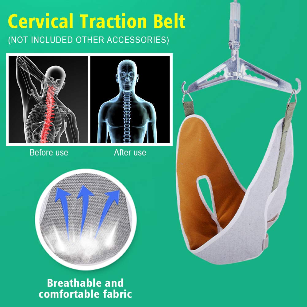 Matedepreso Neck Traction Adjustable Belt, Stretching Belt for Child Adult, Soft Neck Rehabilitation Stretching Belt
