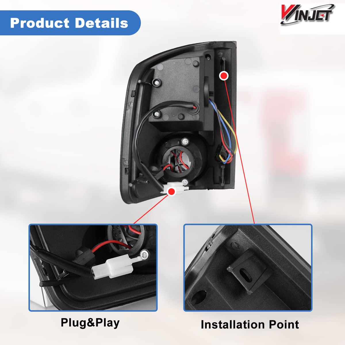 Winjet LED Tail lights Compatible with [1994 1995 1996 1997 1998 1999 2000 2001 2002 2003 2004 S10 Pickup/Sonoma]
