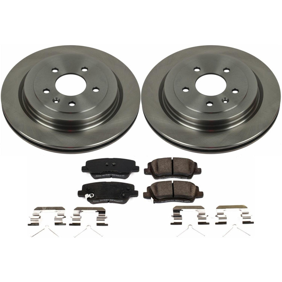 Power Stop KOE7401 Rear Replacement Brake Kit-OE Brake Rotors & Ceramic Brake Pads For Cadillac ATS 2016-2018 [Model Specific]