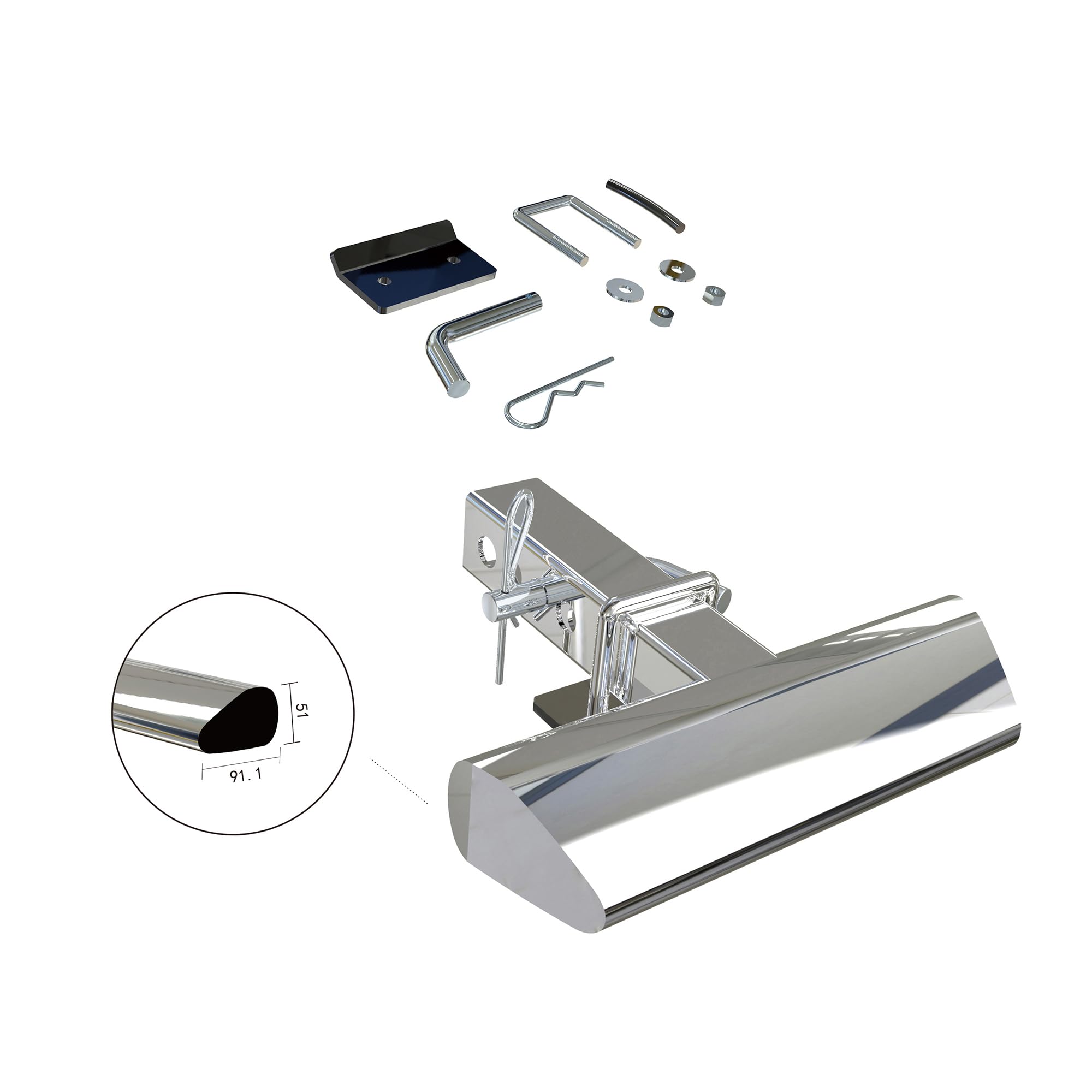 Black Horse Off Road Stainless Steel Rear Hitch Step Compatible with Universal-Universal Universal 2" Inlet -12" Long Stainless Steel