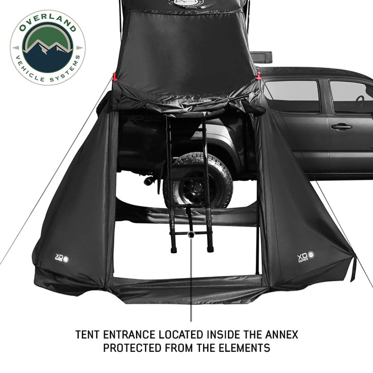XD Everest Annex Room Overland Vehicle Systems Roof Top Tent Extension - Black Body Grey Trim (XD Everest Annex Room 4 Person)