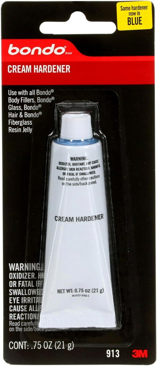 Bondo 1 Tube Cream Hardener 0.75 fl oz., Color Changing During Mixing Ensures Consistency, Lasting Repair, Use with Bondo Fillers (00913) (Pack of 6)