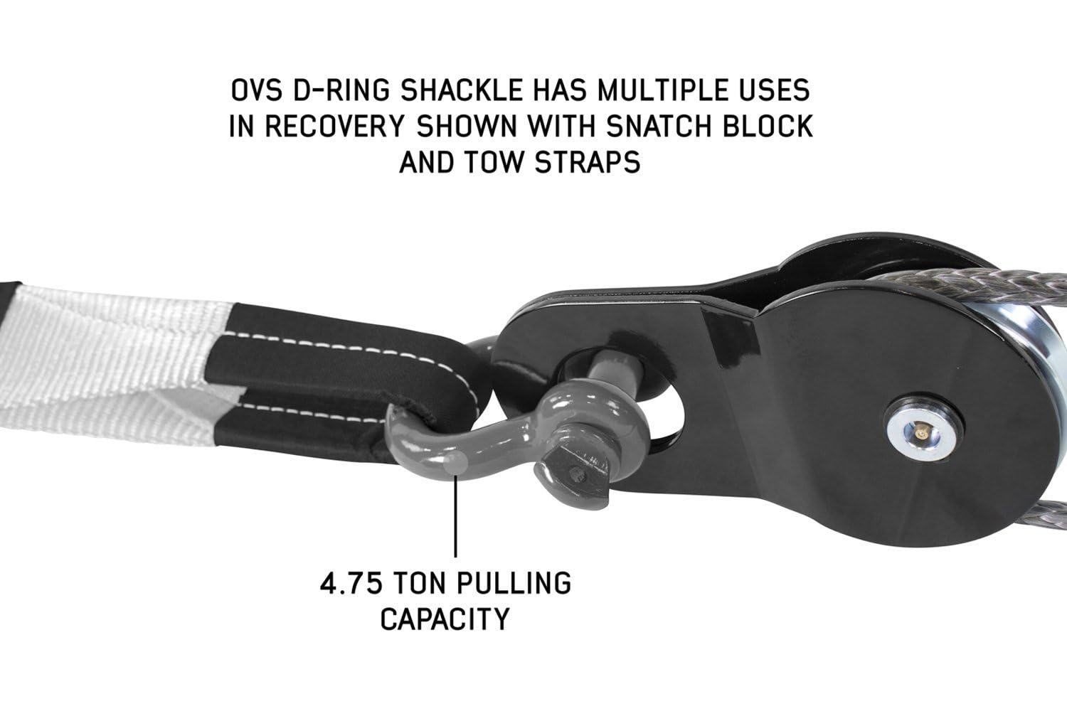 Recovery Shackle Overland Vehicle Systems 3/4" 4.75 Ton - Gray