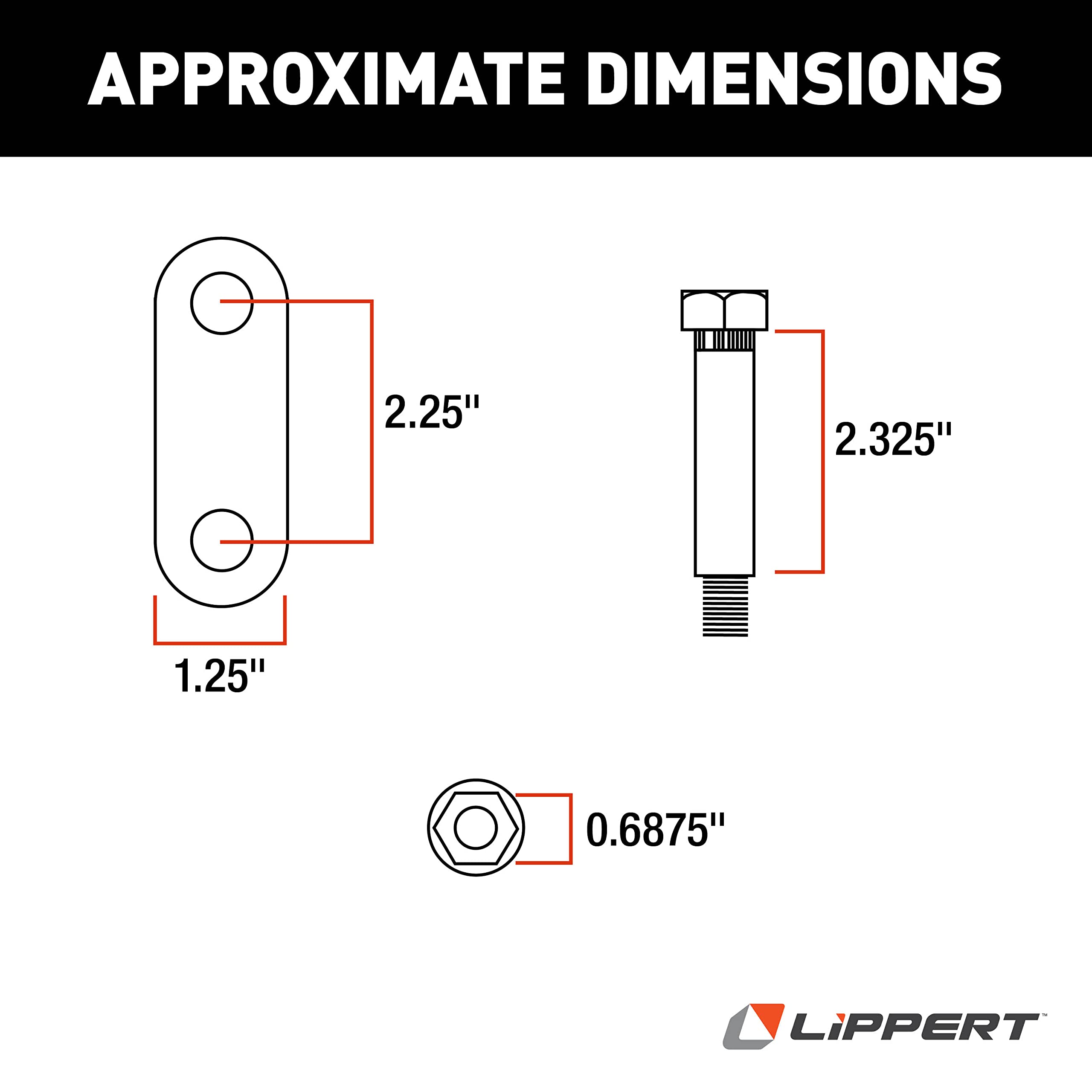 Suspension Kit Lippert Trailer Axle Attaching Parts for 2,000-7,000-lb. Double-Eye Single Axles - No Equalizer - 121101