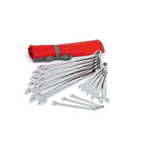 Crescent 12 Point 14 Piece SAE Combination Wrench Set with Tool Roll - CCWS4