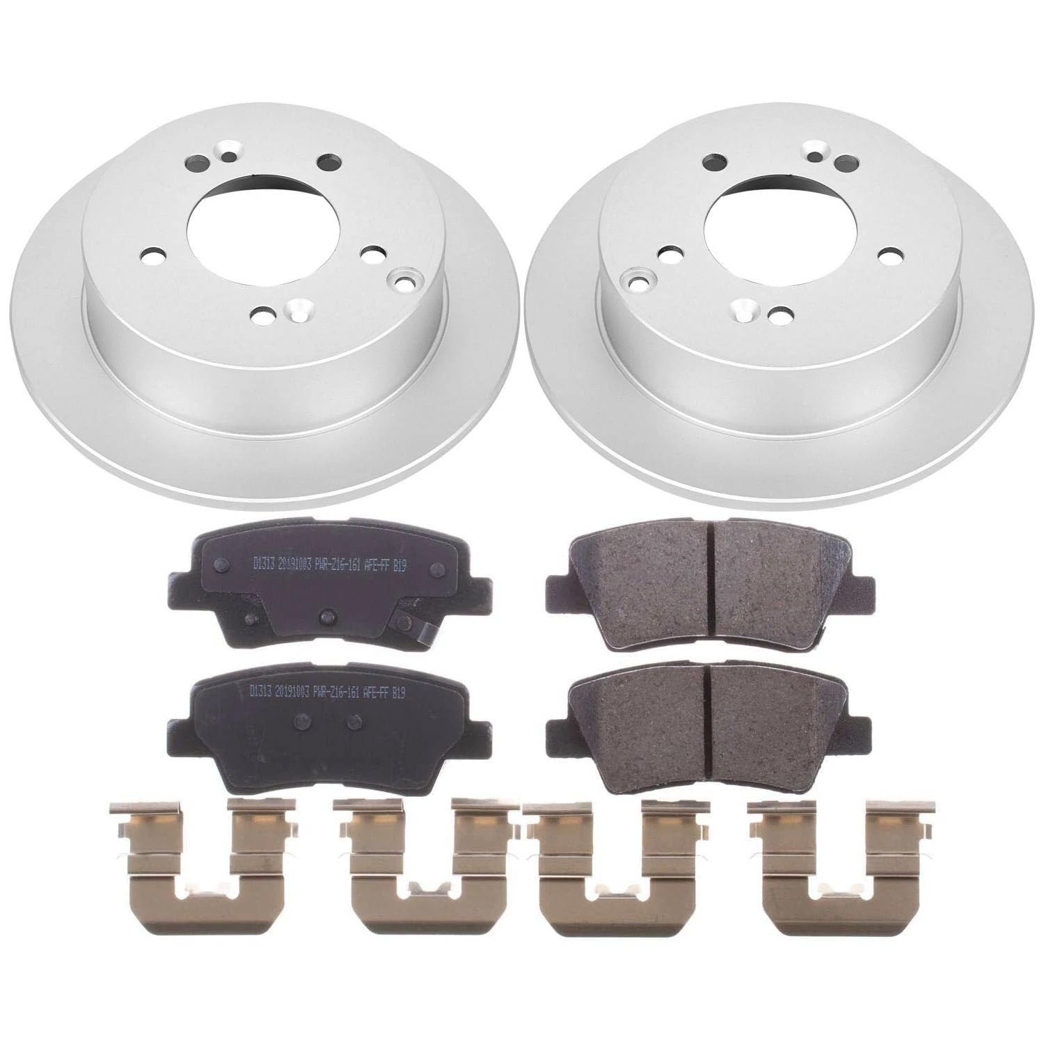Power Stop Coated Brake Rotor & Ceramic Brake Pads CRK5395- rear For Hyundai Sonata 2009-2010 [Model Specific]